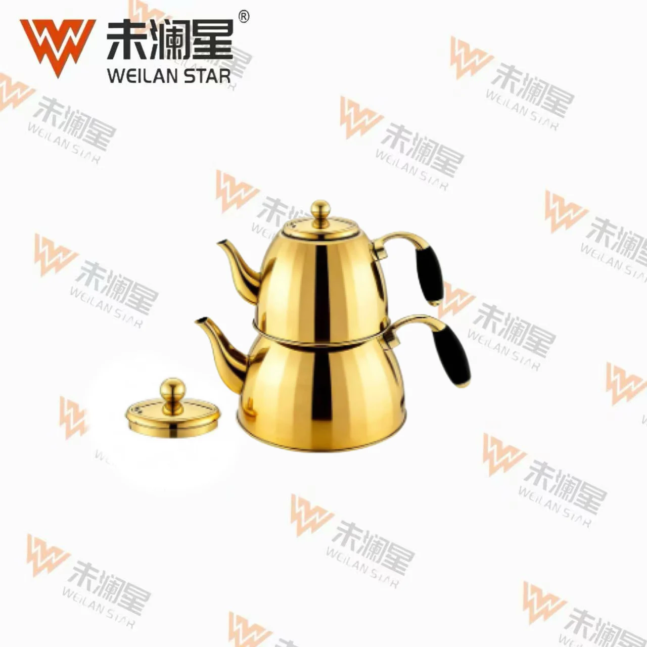 YC清泉木纹直钢柄金色不锈钢水壶｜未澜星WEILAN STAR